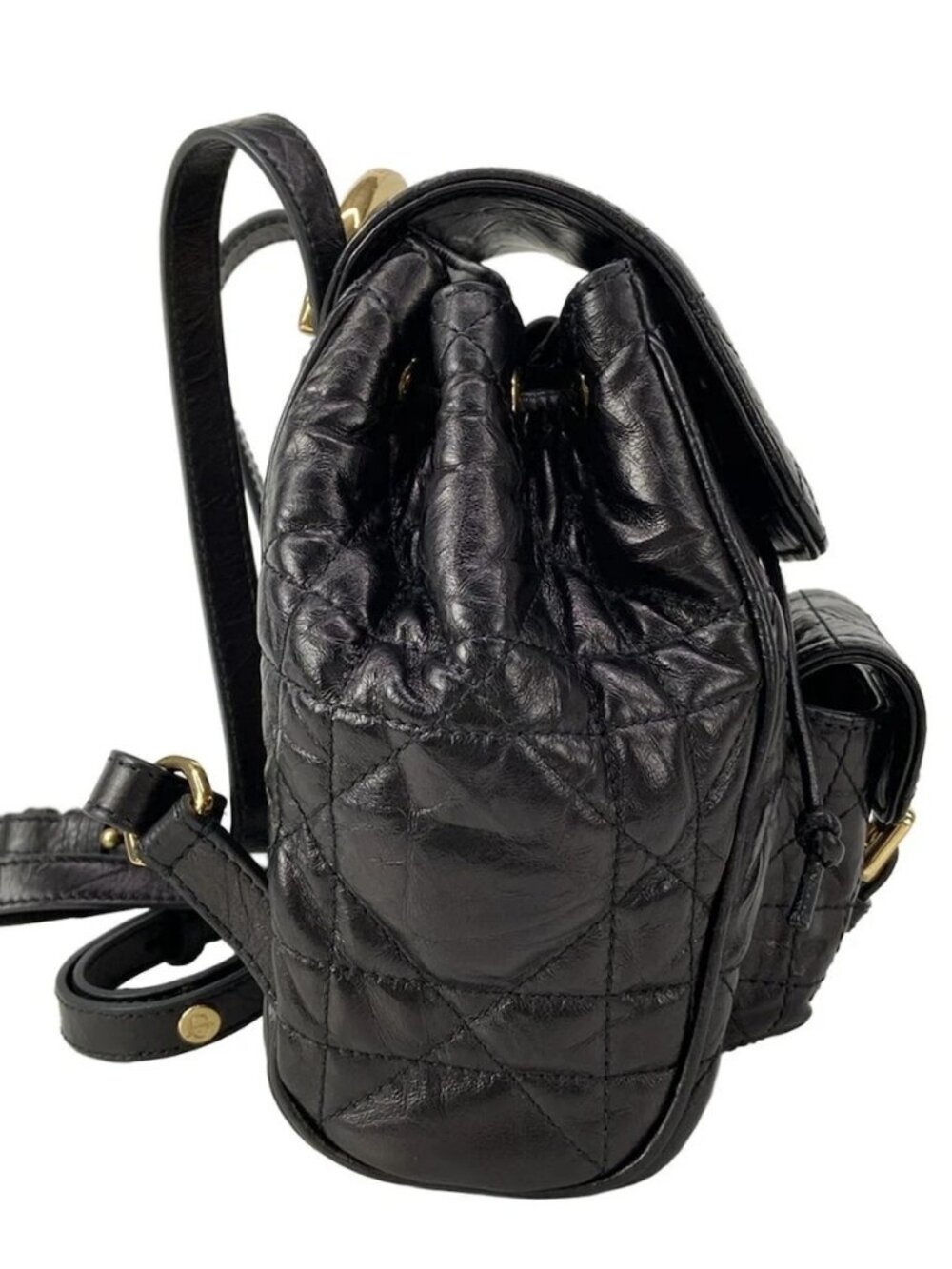 DIOR/ChristianDior Diorskaro Backpack Small Black Lambskin Backpack - Picture 2 of 16